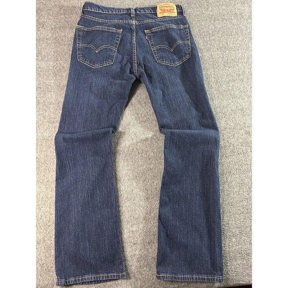 Levis 527 Jeans Men 32x32 Blue Denim Slim Bootcut Western Stretch Flex Dark Wash - Picture 5 of 16